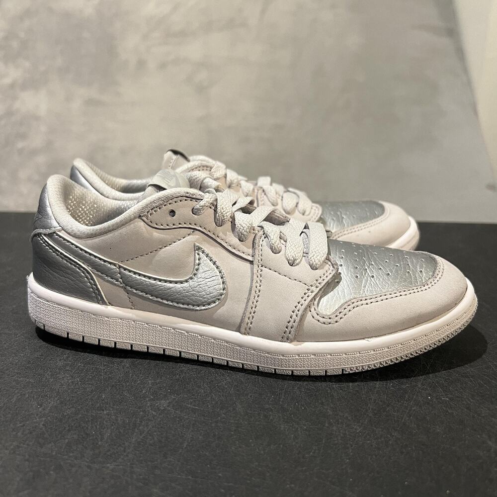Nike Air Jordan 1 Low SE Shoes Youth Size 3Y Gray Metallic Silver FQ5436-002